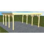 Holzblenden-Carport Burg KO Classic, 505x556 cm, ohne Bedachung, Kiefer KDI-grün Kurz (556 cm) | ohne Bedachung | Kiefer KDI