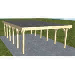 Holzblenden-Carport Burg LF Master, 505x879 cm, mit Foliendach, Fichte KVH naturbelassen Lang (879 cm) | Foliendach | Fichte KVH natur