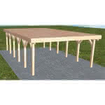 Holzblenden-Carport Burg LG Natur, 505x879 cm, vorbereitet für Grünbedachung, Lärche naturbelassen Lang (879 cm) | vorbereitet für Gründach | Lärche natur