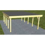 Holzblenden-Carport Burg MF Classic, 505x717 cm, mit Foliendach, Kiefer KDI-grün Mittel (717 cm) | Foliendach | Kiefer KDI