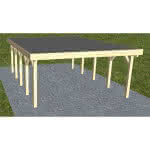 Holzblenden-Carport Burg MF Master, 505x717 cm, mit Foliendach, Fichte KVH naturbelassen Mittel (717 cm) | Foliendach | Fichte KVH natur