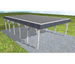 Walmblenden-Doppelcarport Grömitz LF Select, 605x879 cm, mit Foliendach, Fichte Leimholz weiß grundiert Lang (879 cm) | Foliendach | Fichte Leimholz weiß