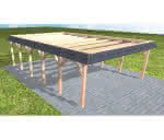 Walmblenden-Doppelcarport Grömitz LO Natur, 605x879 cm, ohne Bedachung, Lärche naturbelassen Lang (879 cm) | ohne Bedachung | Lärche natur