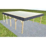 Walmblenden-Doppelcarport Grömitz MT Master, 610x717 cm, mit tropfhemmenden Stahl-Trapezplatten, Fichte KVH naturbelassen Mittel (717 cm) | Trapez-Profil, tropfhemmend | Fichte KVH natur