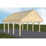 Mölln KO master 605x573 cm Kurz (573 cm) | ohne Pfannen u. Entwässerung | Fichte KVH natur