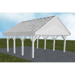 Mölln KO select 605x573 cm Kurz (573 cm) | ohne Pfannen u. Entwässerung | Fichte Leimholz weiß