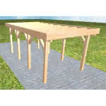 Einzelcarport Bergen KO Perfect, 305x556 cm, ohne Bedachung, Fichte Leimholz naturbelassen Kurz (556 cm) | ohne Bedachung | Fichte Leimholz natur