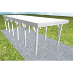 Einzelcarport Bergen LG Select, 305x879 cm, vorbereitet für Grünbedachung, Fichte Leimholz weiß grundiert Lang (879 cm) | vorbereitet für Gründach | Fichte Leimholz weiß