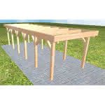 Einzelcarport Bergen LO Perfect, 305x879 cm, ohne Bedachung, Fichte Leimholz naturbelassen Lang (879 cm) | ohne Bedachung | Fichte Leimholz natur