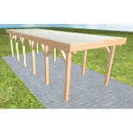Einzelcarport Bergen LT Perfect, 293x879 cm, mit tropfhemmenden Stahl-Trapezplatten, Fichte Leimholz naturbelassen Lang (879 cm) | Trapez-Profil, tropfhemmend | Fichte Leimholz natur