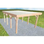Carport mit Flachdach aus Massivholz  Kurz (556 cm) | Trapez-Profil, tropfhemmend | Lärche natur