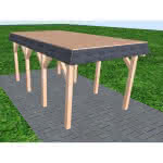 Gettorf KG natur 305x556 cm Kurz (556 cm) | vorbereitet für Gründach | Lärche natur