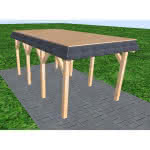 Gettorf KG perfect 305x556 cm Kurz (556 cm) | vorbereitet für Gründach | Fichte Leimholz natur