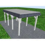 Gettorf KG select 305x556 cm Kurz (556 cm) | vorbereitet für Gründach | Fichte Leimholz weiß