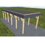 Gettorf LF master 305x879 cm Lang (879 cm) | Foliendach | Fichte KVH natur