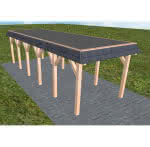 Gettorf LF natur 305x879 cm Lang (879 cm) | Foliendach | Lärche natur