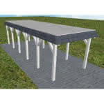 Gettorf LG select 305x879 cm Lang (879 cm) | vorbereitet für Gründach | Fichte Leimholz weiß