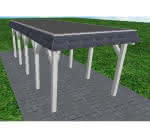 Gettorf MF select 305x717 cm Mittel (717 cm) | Foliendach | Fichte Leimholz weiß