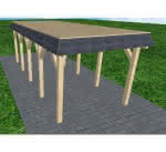 Gettorf MG master 305x717 cm Mittel (717 cm) | vorbereitet für Gründach | Fichte KVH natur