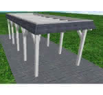 Gettorf MO select 305x717 cm Mittel (717 cm) | ohne Bedachung | Fichte Leimholz weiß