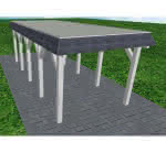 Gettorf MT select 305x717 cm Mittel (717 cm) | Trapez-Profil, tropfhemmend | Fichte Leimholz weiß