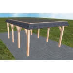 Glinde KF natur 405x556 cm Kurz (556 cm) | Foliendach | Lärche natur