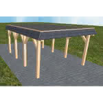 Glinde KF perfect 405x556 cm Kurz (556 cm) | Foliendach | Fichte Leimholz natur