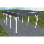 Glinde KF select 405x556 cm Kurz (556 cm) | Foliendach | Fichte Leimholz weiß