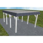 Glinde KG select 405x556 cm Kurz (556 cm) | vorbereitet für Gründach | Fichte Leimholz weiß