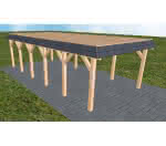 Glinde LG perfect 405x879 cm Lang (879 cm) | vorbereitet für Gründach | Fichte Leimholz natur