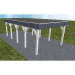 Glinde MF select 405x717 cm Mittel (717 cm) | Foliendach | Fichte Leimholz weiß