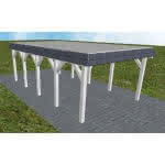 Glinde MG select 405x717 cm Mittel (717 cm) | vorbereitet für Gründach | Fichte Leimholz weiß