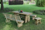Rustika - massive Holzbank Tisch Kombination 