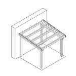 Terrassendach mit Trapez-Lichtplatten classic 318x300 cm 318x300 cm | Kiefer KDI-grün