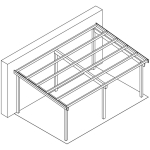 Terrassendach mit Trapez-Lichtplatten classic 624x400 cm 624x400 cm | Kiefer KDI-grün