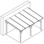 Terrassendach mit Steg-Doppelplatten select 507x350 cm 507x350 cm | Fichte Leimholz weiß grundiert