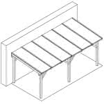 Terrassendach mit Steg-Doppelplatten select 607x300 cm 607x300 cm | Fichte Leimholz weiß grundiert