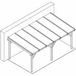 Terrassendach mit Steg-Doppelplatten master 607x350 cm 607x350 cm | Fichte KVH naturbelassen