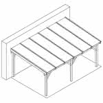 Terrassendach mit Steg-Doppelplatten select 607x400 cm 607x400 cm | Fichte Leimholz weiß grundiert