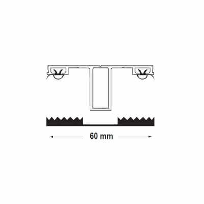 Deckprofil Mitte A2, 60x28 mm, für 16 mm Stegplatten 