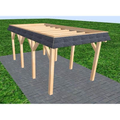 Gettorf KO perfect 305x556 cm Kurz (556 cm) | ohne Bedachung | Fichte Leimholz natur