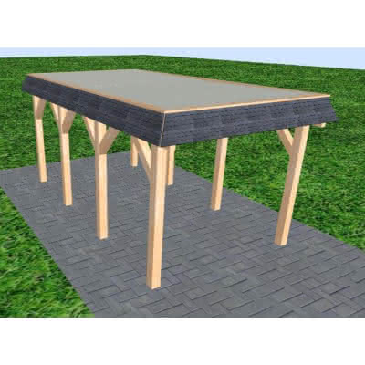 Gettorf KT perfect 305x556 cm Kurz (556 cm) | Trapez-Profil, tropfhemmend | Fichte Leimholz natur