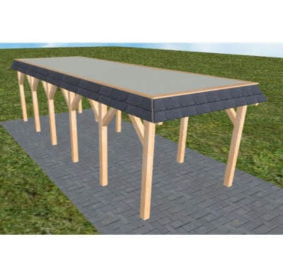 Gettorf LT perfect 305x879 cm Lang (879 cm) | Trapez-Profil, tropfhemmend | Fichte Leimholz natur