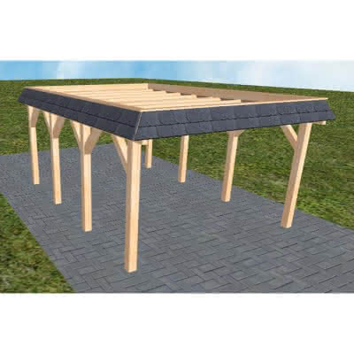 Glinde KO perfect 405x556 cm Kurz (556 cm) | ohne Bedachung | Fichte Leimholz natur