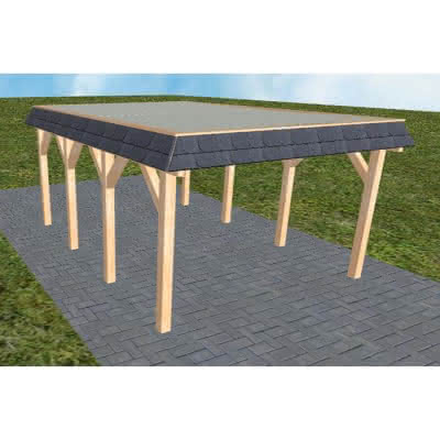 Glinde KT perfect 405x556 cm Kurz (556 cm) | Trapez-Profil, tropfhemmend | Fichte Leimholz natur