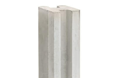 Beton Eckpfosten SYSTEM 3, 11,5x11,5x272 cm mit Schlitz, weiß/grau Eckpfosten mit Schlitz | weiß/grau