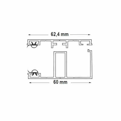 Schraubprofil A1 Rand, 35x60 mm 3000 mm 3000 mm