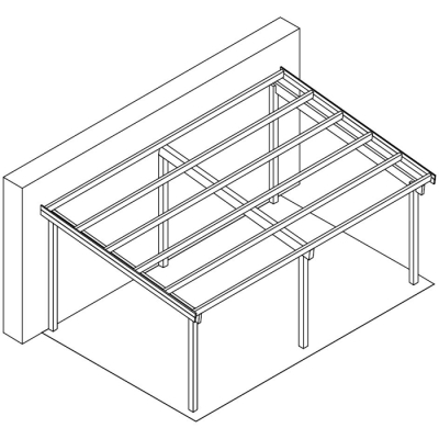 Terrassendach mit Trapez-Lichtplatten natur 624x400 cm 624x400 cm | Lärche/Douglasie naturbelassen