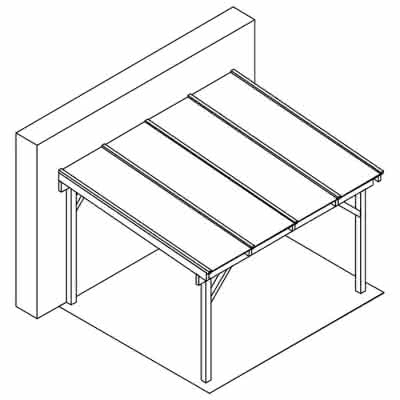 Terrassendach mit Steg-Doppelplatten select 406x350 cm 406x350 cm | Fichte Leimholz weiß grundiert