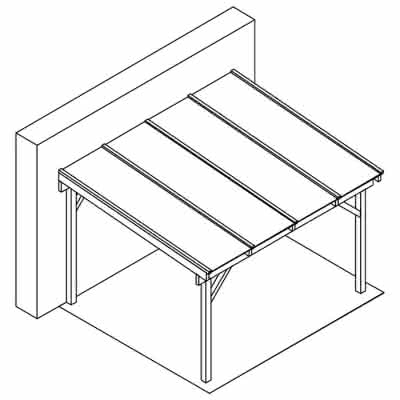 Terrassendach mit Steg-Doppelplatten master 406x350 cm 406x350 cm | Fichte KVH naturbelassen